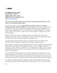 FOR IMMEDIATE RELEASE: Tuesday, April 13, 2021 From: Matthew Zeiler, Clarifai Contact: Alfredo.Ramos@Clarifai.Com