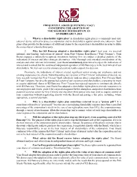 KS Bancorp Shareholder Rights Plan Frequently Asked Questions