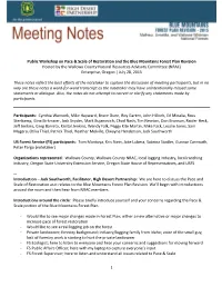 Pace and Scale of Restoration As It Relates to the Blue Mountains Forest Plan Revision