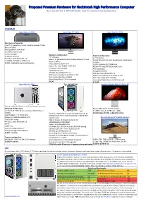 Proposed Premium Hardware for Hackintosh High Performance Computer by End User for 1-Off Self-Build