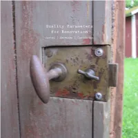 Quality Parameters for Renovation Saatsi | Sørensen | Gustafsson