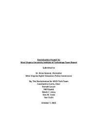Revitalization Project for West Virginia University Institute of Technology Team Report
