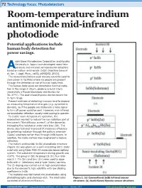 Room-Temperature Indium Antimonide Mid-Infrared Photodiode Potential Applications Include Human Body Detection for Power Savings