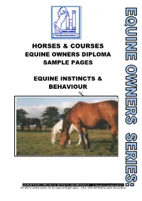 SAMPLE of Diploma in Instincts and Behaviour