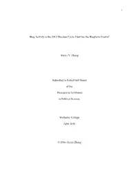 1 Blog Activity in the 2012 Election Cycle