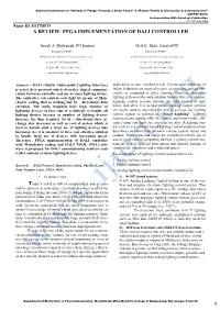 A Review: Fpga Implementation of Dali Controller 1