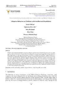 Adaptive Behavior in Children with Intellectual Disabilities