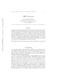 CHR Grammars Upon Based Formalism Grammar a (TPLP) Programming Logic of Practice and Theory in Appear to Te Ulte Fcr Ae Titrsigt Osdrcrfrlangu for to CHR Problems