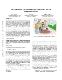 Collaborative Storytelling with Large-Scale Neural Language Models