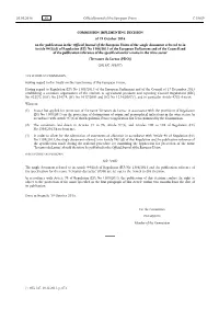 Commission Implementing Decision of 19 October 2016