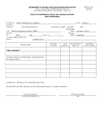 DEPARTMENT of BUSINESS and PROFESSIONAL REGULATION DBPR Form AB&T 4000A -032E DIVISION of ALCOHOLIC BEVERAGES and TOBACCO Rev
