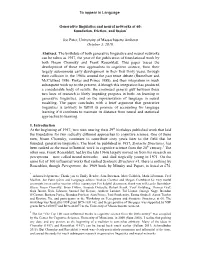 Generative Linguistics and Neural Networks at 60: Foundation, Friction, and Fusion*