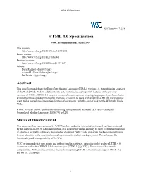 HTML 4.0 Specification