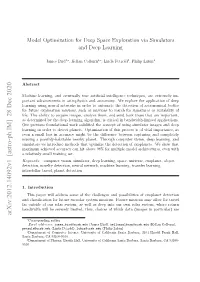 Model Optimization for Deep Space Exploration Via Simulators and Deep Learning