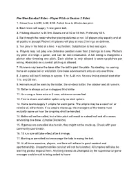 Pee Wee Baseball Rules - Player Pitch Or Season 2 Rules 1