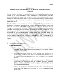 Plan of Action to Implement the Joint Declaration on ASEAN-Canada Enhanced Partnership (2016-2020)