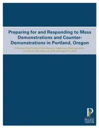 Preparing for and Responding to Mass Demonstrations and Counter- Demonstrations in Portland, Oregon