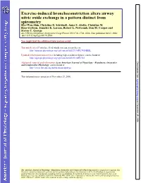Spirometry Nitric Oxide Exchange in a Pattern Distinct
