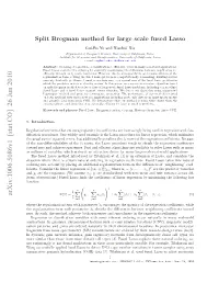 Split Bregman Method for Large Scale Fused Lasso