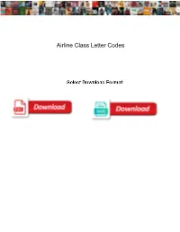 Airline Class Letter Codes