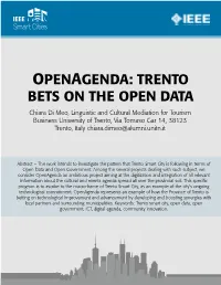 Openagenda: Trento Bets on the Open Data