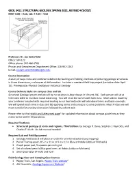 2019 Structural Geology Syllabus