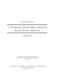 A Parametric Sound Object Model for Sound Texture Synthesis