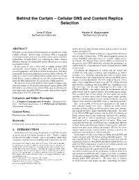 Cellular DNS and Content Replica Selection