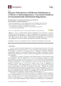 Convenient Synthesis of Unsymmetrically Substituted Oligosilanes