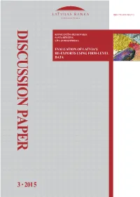 Evaluation of Latvia's Re-Exports Using Firm-Level Data