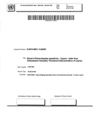 Letter from Ambassador Rossides, Permanent Representative of Cyprus