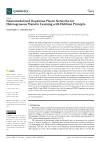 Neuromodulated Dopamine Plastic Networks for Heterogeneous Transfer Learning with Hebbian Principle