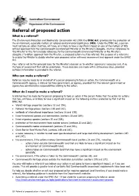 Referral of Proposed Action