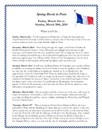 Spring Break in Paris