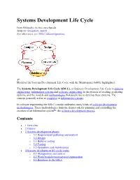 Systems Development Life Cycle