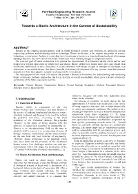 Towards a Bionic Architecture in the Context of Sustainability
