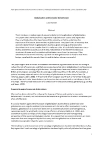 1 Globalisation and Economic Determinism Luke Martell Abstract