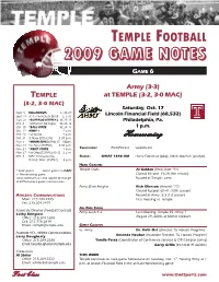 6 FB Gamenotes Army 2009:Layout 1.Qxd