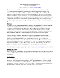 Draft Reduction of Lead in Drinking Water Act Frequently Asked Questions Please Send Comments to Leadfreeact@Epa.Gov