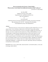 Korean Journals in the Science Citation Index: What Do They Reveal About the Intellectual Structure of S&T in Korea? Scientometrics (Forthcoming)