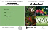 Life Science Journal Acta Zhengzhou University Overseas Edition Life Science Journal L I F E S C I E N C Marsland Press E J O U