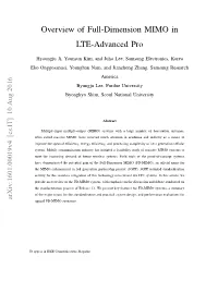 Overview of Full-Dimension MIMO in LTE-Advanced Pro
