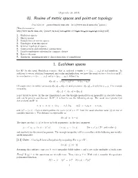 01. Review of Metric Spaces and Point-Set Topology 1. Euclidean