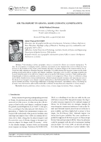 Air Transport in Ghana: Some Climatic Constraints