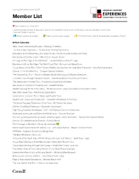 Canadian Signature Experiences Member List
