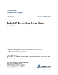 Circular No. 81 - Beef Slaughtering, Cutting, and Curing