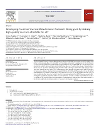Developing Countries Vaccine Manufacturers Network: Doing Good by Making