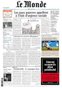 LE MONDE/PAGES&lt;UNE&gt;