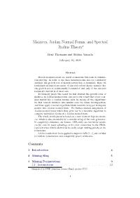 Matrices, Jordan Normal Forms, and Spectral Radius Theory∗