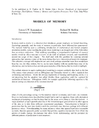 Models of Memory